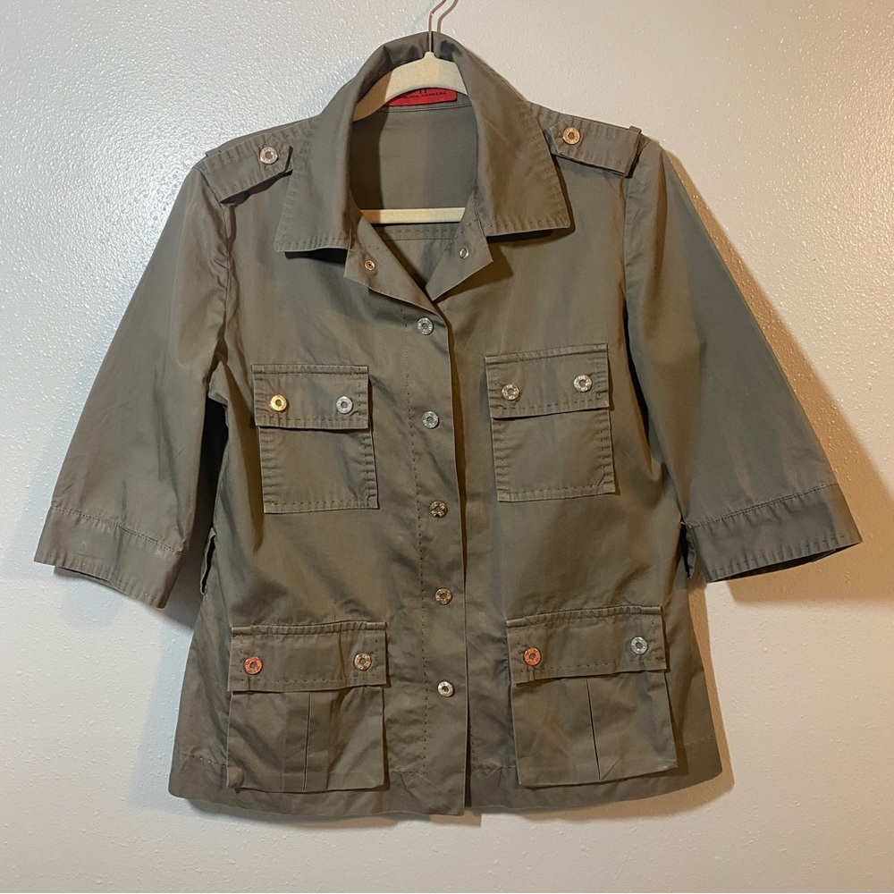 Carolina Herrera Army Green Shire Size 12